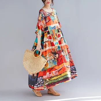 European Fashion Women Dresses Summer 2019 Loose Casusal Long Dress Floral Vintage Robe Femme Kaftan Boho Chic Dresses AA4802
European Fashion Women Dresses Summer 2019 Loose Casusal Long Dress Floral Vintage Robe Femme Kaftan Boho Chic Dresses AA4802