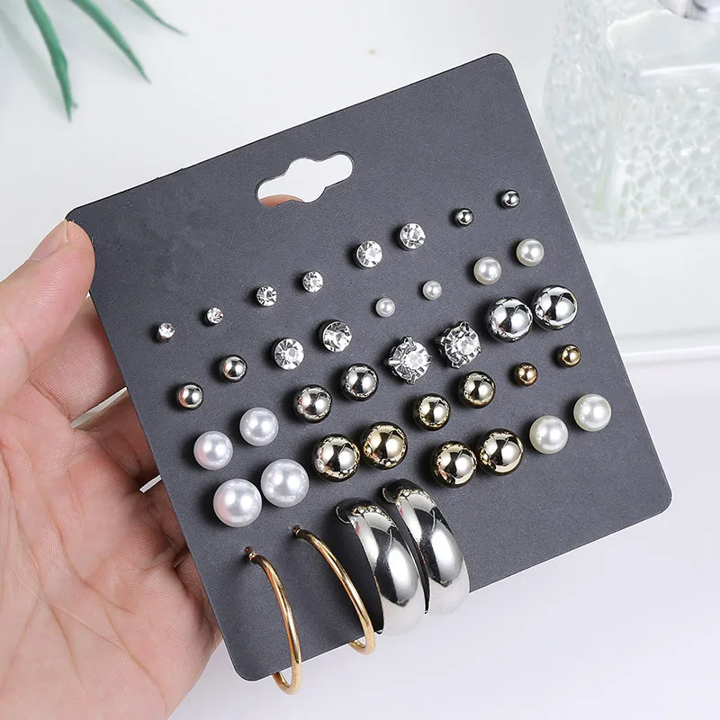 20 Pairs/lot Punk Fashion Stud Earrings Set for Women Elegant Mixed Crystal Flower Bow Metal Ball Earings Jewelry 5 Styles
20 Pairs/lot Punk Fashion Stud Earrings Set for Women Elegant Mixed Crystal Flower Bow Metal Ball Earings Jewelry 5 Styles