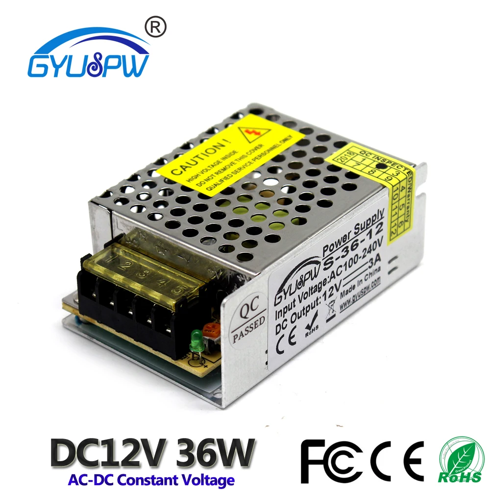 High Quality 36W 3A 12V Switching Power Supply DC SMPS input AC100V-240V DC12V output For LED Strip light
High Quality 36W 3A 12V Switching Power Supply DC SMPS input AC100V-240V DC12V output For LED Strip light
