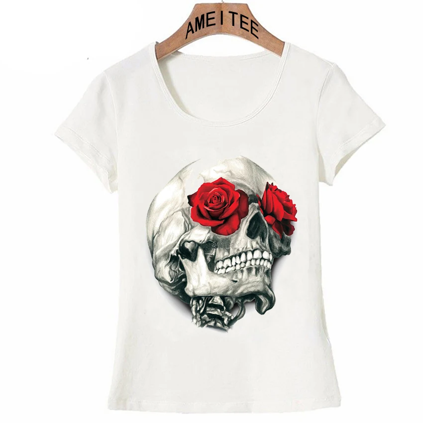 Red Rose Eye Skull Print Punk T-Shirt Funny Casual Tops Summer Woman Tees Cute Women t-shirt Casual Short Sleeve
Red Rose Eye Skull Print Punk T-Shirt Funny Casual Tops Summer Woman Tees Cute Women t-shirt Casual Short Sleeve