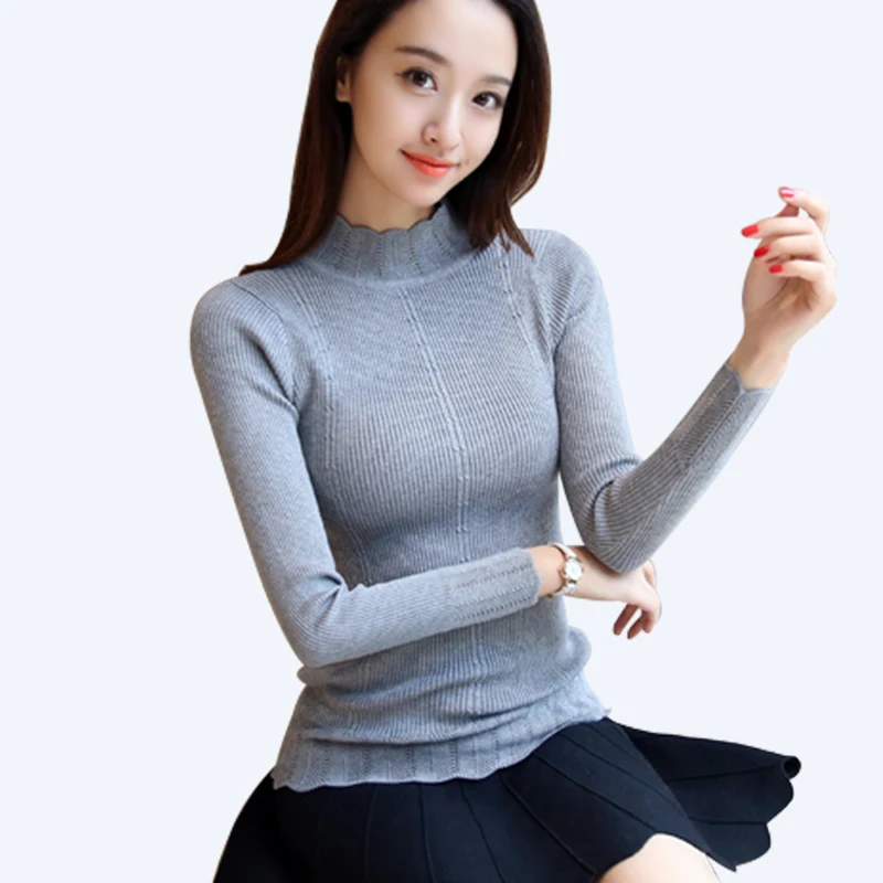 Image Refeeldeer Half Turtleneck Sweater Women 2017 Spring Autumn Winter Tricot Women Sweaters And Pullovers Female Jumper Pull Femme