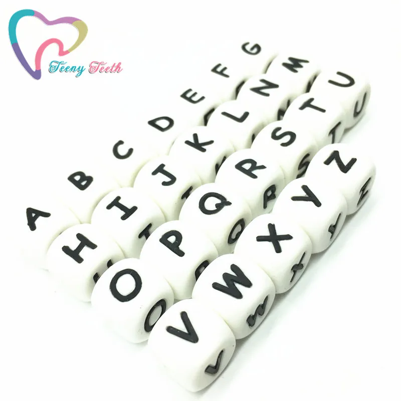 Teeny Teeth 100 PCS Alphabet Cube Food Grade Silicone English Letter Beads in 26 Letters BPA Free Silicone Chewing Cube Beads
Teeny Teeth 100 PCS Alphabet Cube Food Grade Silicone English Letter Beads in 26 Letters BPA Free Silicone Chewing Cube Beads