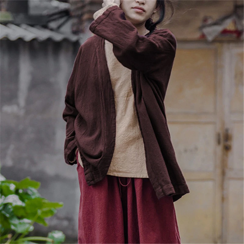 Johnature Women Linen Coats Original Cardigans Thicken 2019 Autumn New Long Sleeve Loose Women Clothes Jackets Casual Coats
Johnature Women Linen Coats Original Cardigans Thicken 2019 Autumn New Long Sleeve Loose Women Clothes Jackets Casual Coats