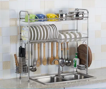 2019 New Stainless steel drain dish rack Double-layer dish cutlery storage rack Multi-function kitchen rack
2019 New Stainless steel drain dish rack Double-layer dish cutlery storage rack Multi-function kitchen rack