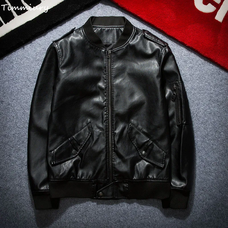 Image Autumn Men PU Leather Bomber Jackets Military Air Force Tactical Army Black Coat Windbreaker Jaqueta Masculina Chaqueta Hombre