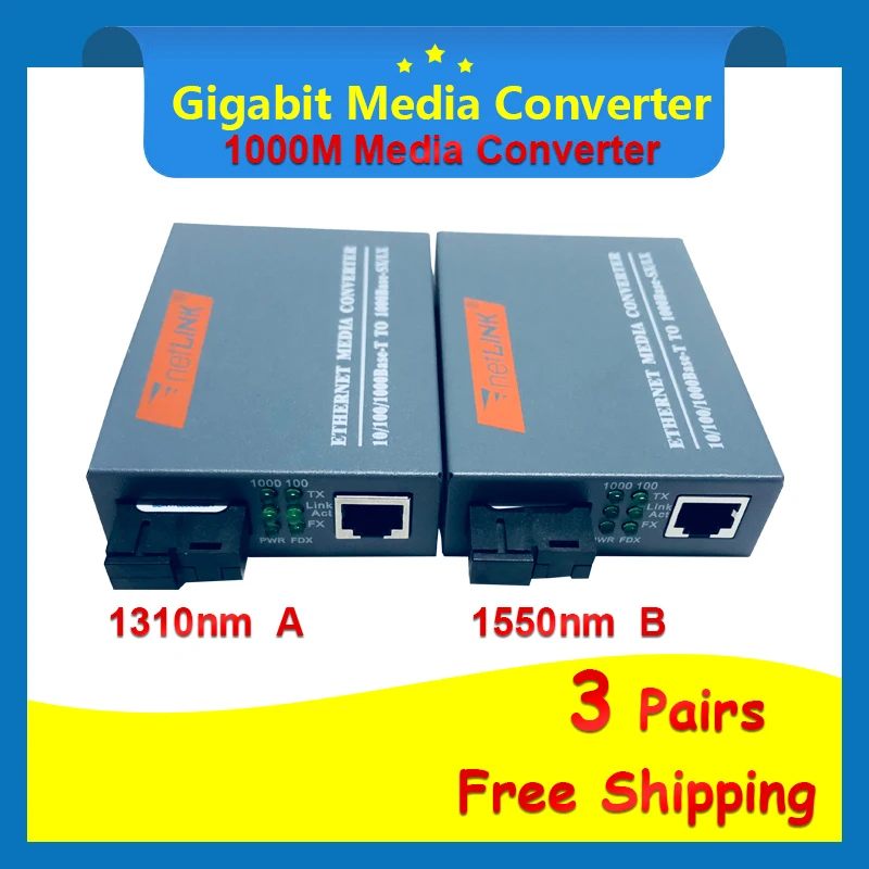 3 pares HTB-GS-03 A & B convertidor de medios ópticos de fibra Gigabit 1000 Mbps modo único puerto SC de fibra única 20 fuente de alimentación externa de KM
3 pares HTB-GS-03 A & B convertidor de medios ópticos de fibra Gigabit 1000 Mbps modo único puerto SC de fibra única 20 fuente de alimentación externa de KM