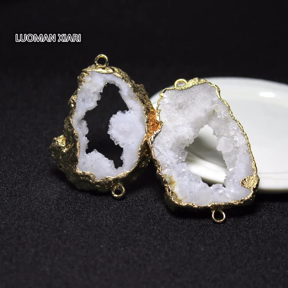 1 PCS Wholesale Natural Unique Drusy Crystal 2 Cricle White Irregular Geode Stone Pendant DIY Necklaces For Jewelry Making
1 PCS Wholesale Natural Unique Drusy Crystal 2 Cricle White Irregular Geode Stone Pendant DIY Necklaces For Jewelry Making