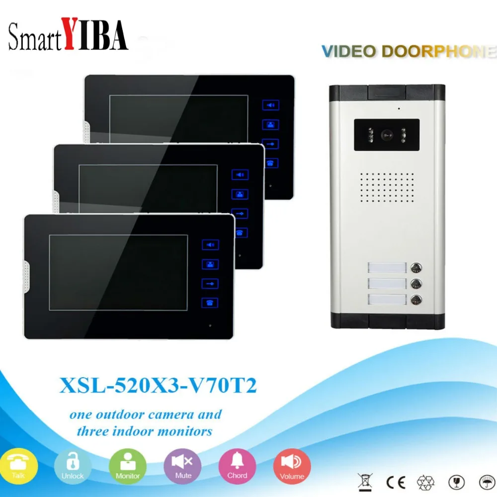 SmartYIBA 7" Multi Apartment Video Door Phone System Video Intercom Doorbell System 700 TVL Camera Touch Key For 3 Apartments
SmartYIBA 7" Multi Apartment Video Door Phone System Video Intercom Doorbell System 700 TVL Camera Touch Key For 3 Apartments