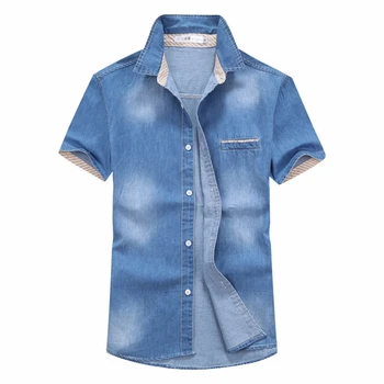 Summer Men Shirts Short Sleeve Cotton Casual Denim Shirt Male Casual Turn-Down Collar Jeans Shirt Fitness Men Cotton Shirt D0169
Summer Men Shirts Short Sleeve Cotton Casual Denim Shirt Male Casual Turn-Down Collar Jeans Shirt Fitness Men Cotton Shirt D0169
