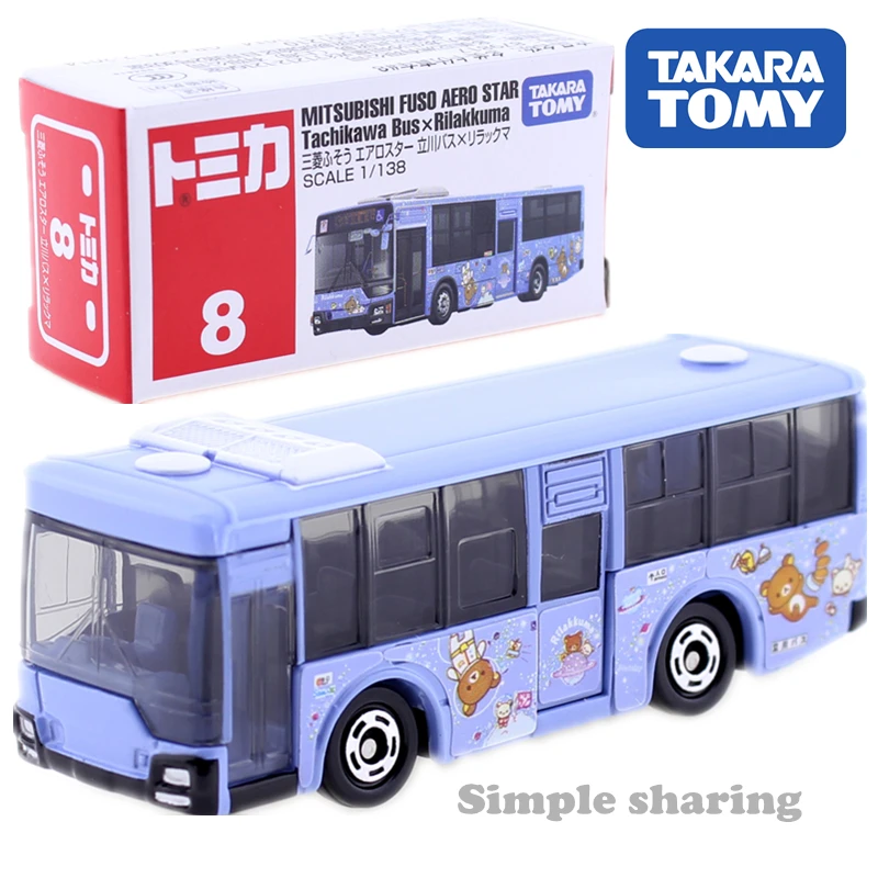 TAKARA TOMY TOMICA MITSUBISHI FUSO AERO STAR Tachikawa Bus X Rilakkuma 1:138 NO. 8 Diecast hot Car Toy pop funny baby toys Model
TAKARA TOMY TOMICA MITSUBISHI FUSO AERO STAR Tachikawa Bus X Rilakkuma 1:138 NO. 8 Diecast hot Car Toy pop funny baby toys Model