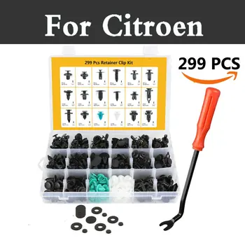 

299pcs 18 Fasteners Assortment Rivet Trim Clip Assortment Car Retainers Rivets For Citroen C1 C2 C3 C4 Aircross Cactus C5 C6