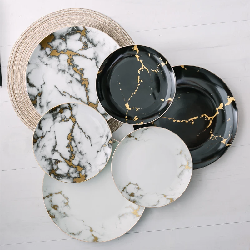 Ceramic Dinner Plate Marble Food Plates Home Tableware Gold Inlay Porcelain Nordic Dessert Steak Salad Snack Cake Plates Dishes
Ceramic Dinner Plate Marble Food Plates Home Tableware Gold Inlay Porcelain Nordic Dessert Steak Salad Snack Cake Plates Dishes