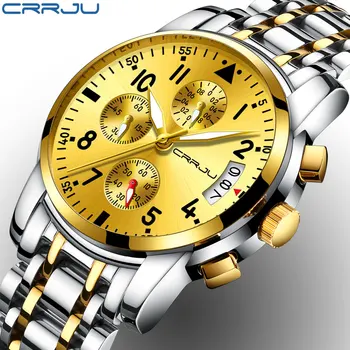 CRRJU Top Brand Luxury Chronograph Fashion Quartz Watch Men Steel Waterproof Sport Watch Clock Relogio Masculino
CRRJU Top Brand Luxury Chronograph Fashion Quartz Watch Men Steel Waterproof Sport Watch Clock Relogio Masculino