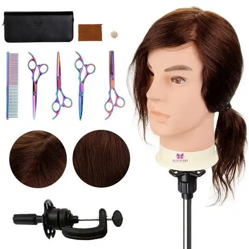 100% Real Human Hair Male Training Head Brown Thick Hair Men Mannequin Head For Hairdressers Cutting Hairdressing + Scissors Kit
100% Real Human Hair Male Training Head Brown Thick Hair Men Mannequin Head For Hairdressers Cutting Hairdressing + Scissors Kit