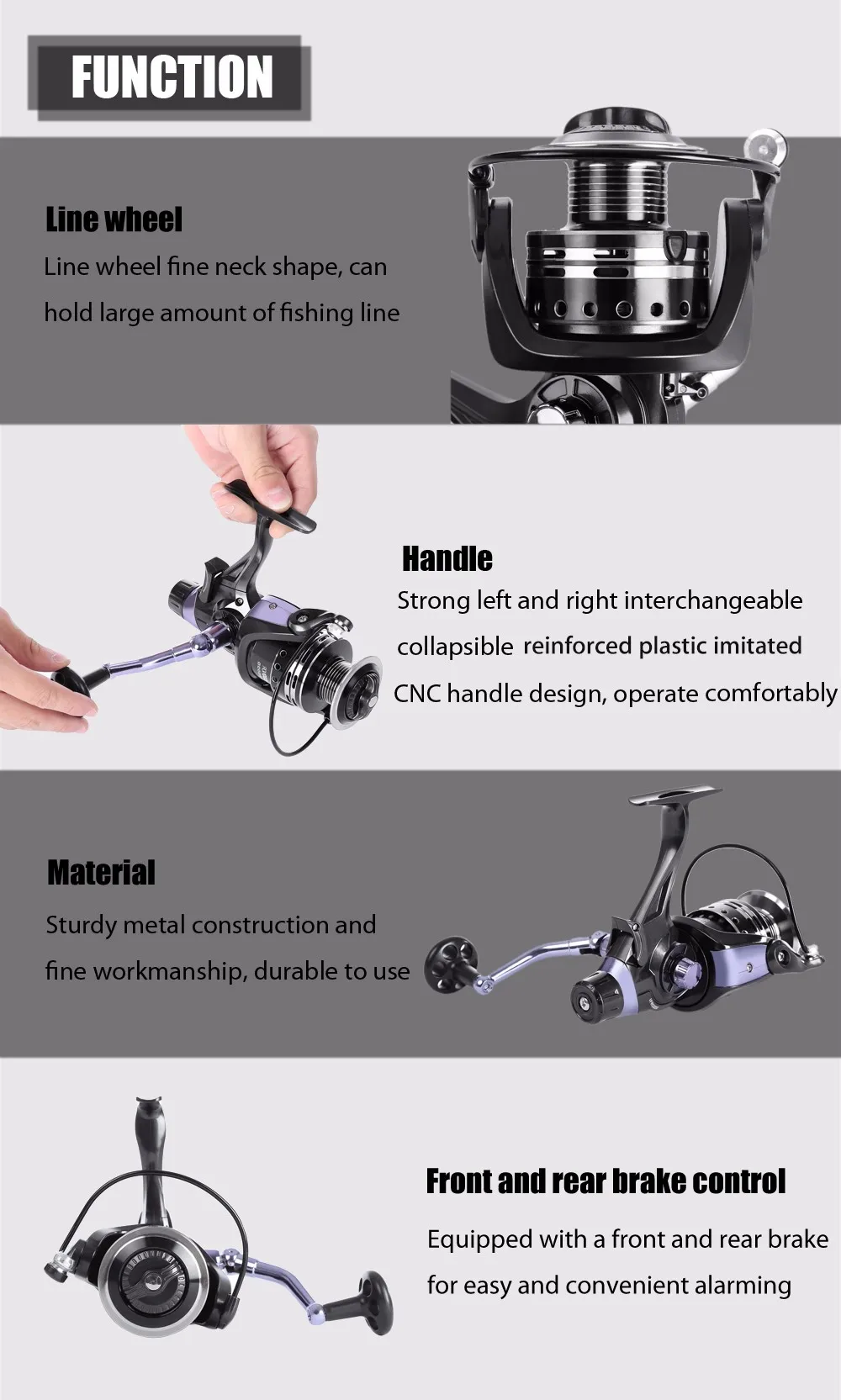 Coonor Metal Spool Spinning Fishing Reel 11 + 1 Ball Bearings 4.7:1 –  Bargain Bait Box