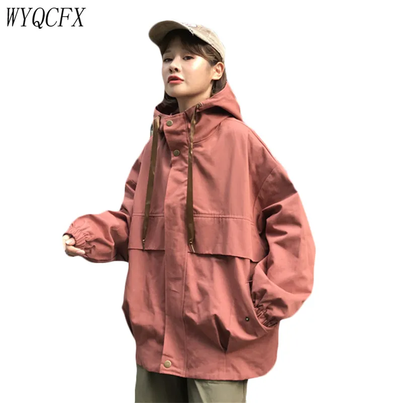 2019 Korean Spring Autumn Hooded Tooling Jacket Women Bf Student Windbreaker Harajuku Oversized Solid Basic Coats Black White
2019 Korean Spring Autumn Hooded Tooling Jacket Women Bf Student Windbreaker Harajuku Oversized Solid Basic Coats Black White