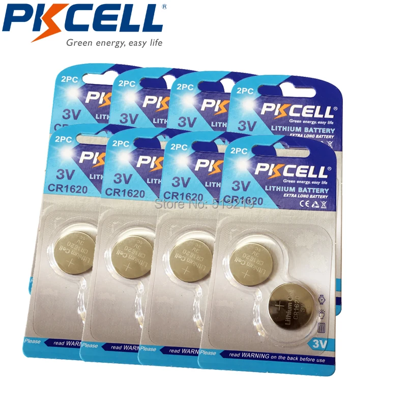 16Pcs *8Card (2Pc/Card) PKCELL DL1620 BR1620 CR 1620 CR1620 3V Lithium Button Coin Battery
16Pcs *8Card (2Pc/Card) PKCELL DL1620 BR1620 CR 1620 CR1620 3V Lithium Button Coin Battery