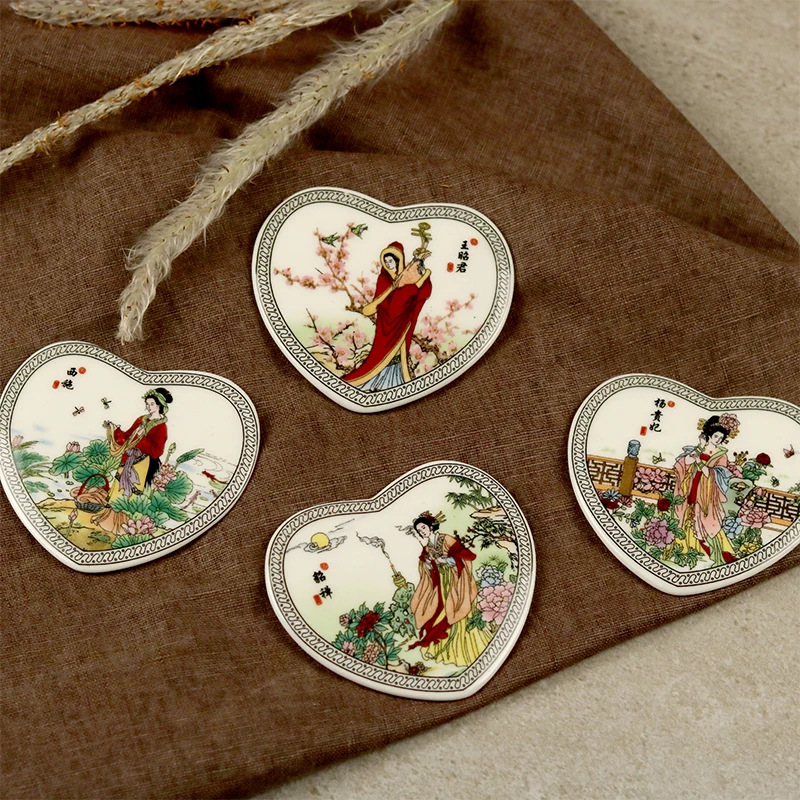 Chinese Style Ceramic Fridge Magnet for Whiteboard Blackboard Heart-shaped The Four beauties of Ancient China Special Ornaments
Chinese Style Ceramic Fridge Magnet for Whiteboard Blackboard Heart-shaped The Four beauties of Ancient China Special Ornaments