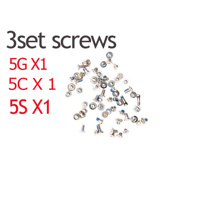 3set/lot Screw with 2 Bottom Dock Replacement for iPhone 5 5G 5C 5S Screws Full Set Repair Bolts Mobile Accessories
3set/lot Screw with 2 Bottom Dock Replacement for iPhone 5 5G 5C 5S Screws Full Set Repair Bolts Mobile Accessories