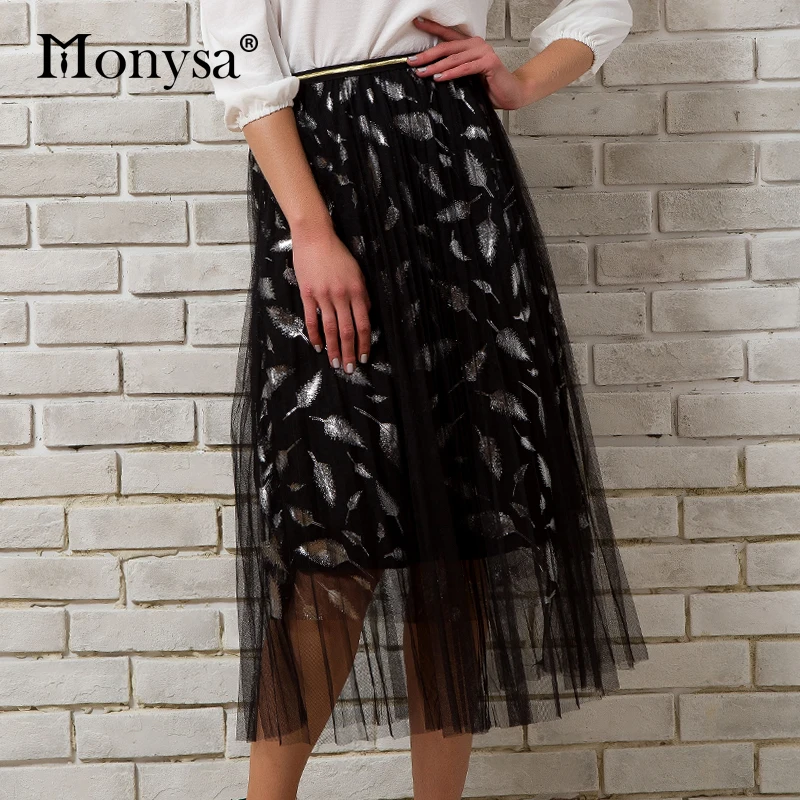 Feather Print Skirts Women 2018 Summer Fashion New Arrivals Mesh Pleated Long Skirt Ladies Casual High Waist Midi Skirt Black
Feather Print Skirts Women 2018 Summer Fashion New Arrivals Mesh Pleated Long Skirt Ladies Casual High Waist Midi Skirt Black