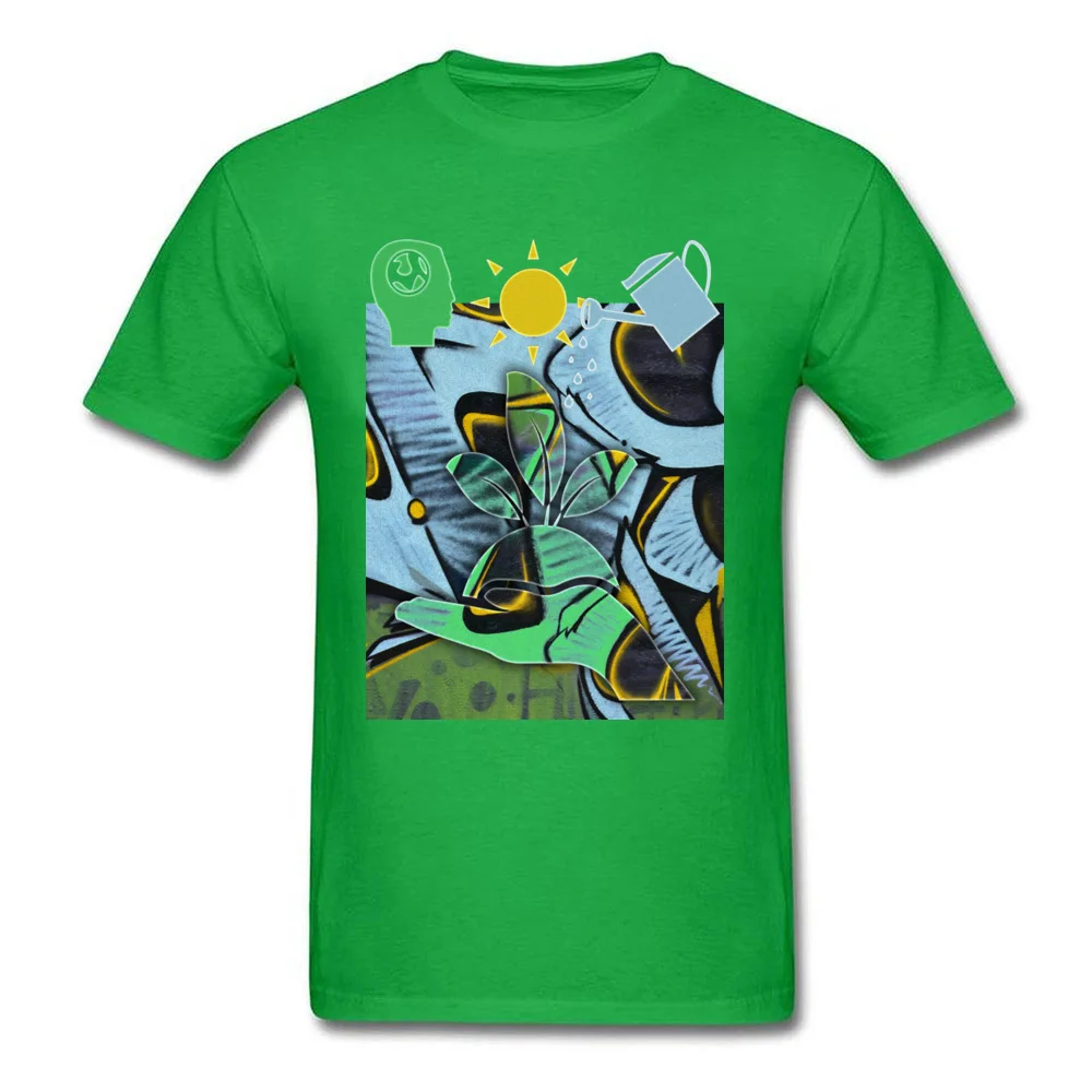 Brand GRAFFITI PLANTS ECO Street T Shirt Round Neck Cotton Fabric Men Tees Short Sleeve Autumn Street T Shirt Top Quality GRAFFITI PLANTS ECO green