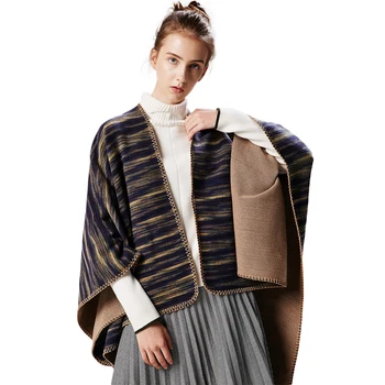 New Autumn Winter Women Poncho Scarf Cardigan Colorful Ombre Striped Warm Cape Shawl Vintage Long Scarves Female Casual Pashmina
New Autumn Winter Women Poncho Scarf Cardigan Colorful Ombre Striped Warm Cape Shawl Vintage Long Scarves Female Casual Pashmina