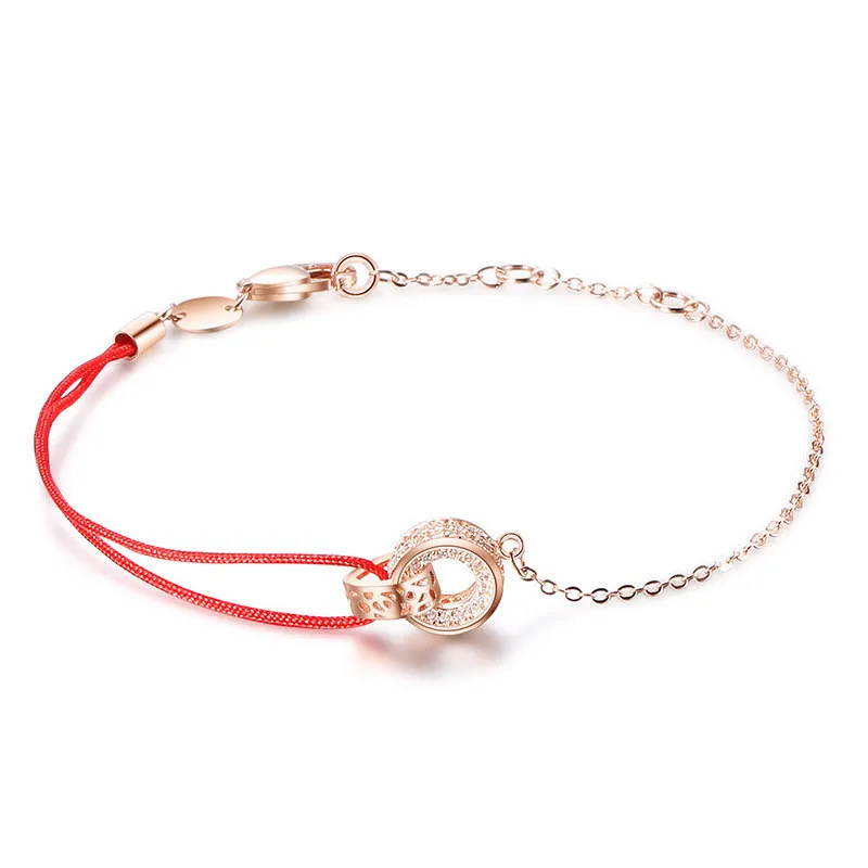 Fashion Thin Red Cord Thread String Rope Chain Rose Gold Color 925 Sterling Sliver 8 Shape Bracelet for Female Red Line S925
Fashion Thin Red Cord Thread String Rope Chain Rose Gold Color 925 Sterling Sliver 8 Shape Bracelet for Female Red Line S925