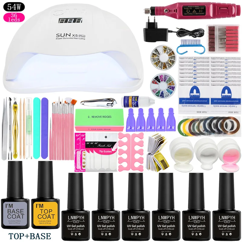 Nail Set Lamp Dryer With Choose 36w/48w/54w Led Uv Nail Lamp Nail Gel Polish Kit Manicure Drill Machine Kit Nail Art Tools
Nail Set Lamp Dryer With Choose 36w/48w/54w Led Uv Nail Lamp Nail Gel Polish Kit Manicure Drill Machine Kit Nail Art Tools