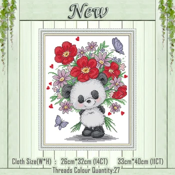 Bear giving flowers animal diy panda painting counted print on canvas DMC 14CT 11CT Cross Stitch Needlework Sets Embroidery kits
Bear giving flowers animal diy panda painting counted print on canvas DMC 14CT 11CT Cross Stitch Needlework Sets Embroidery kits