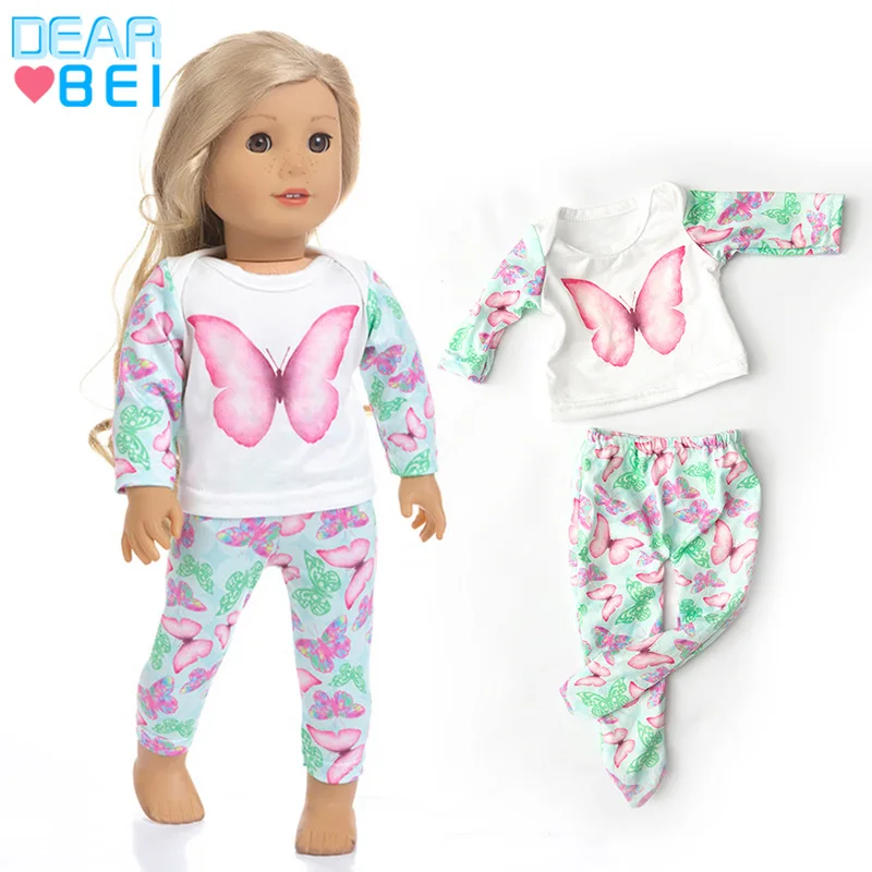 Fashion Pajamas for Girl Doll Clothes Fit 18inch Baby Doll Clothes Butterfly Print Tops +Pants 2Pcs sets Christmas Girls Gift
Fashion Pajamas for Girl Doll Clothes Fit 18inch Baby Doll Clothes Butterfly Print Tops +Pants 2Pcs sets Christmas Girls Gift