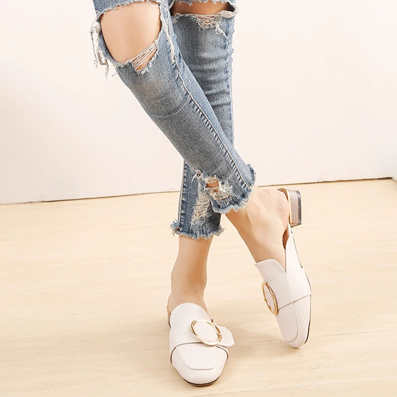 AME Flats Shoes For Women Square Toe Elegant Women Mules Slip on Sandals Round Buckle Up Slipper Womens Flats 2019 1689
AME Flats Shoes For Women Square Toe Elegant Women Mules Slip on Sandals Round Buckle Up Slipper Womens Flats 2019 1689