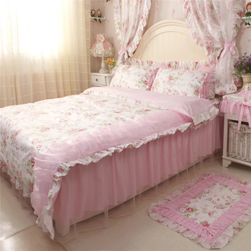 4pcs/set pastoral flowers print bedding set lace duvet cover elegant yarn bedspread bed sheet home decoration textile bed cover
4pcs/set pastoral flowers print bedding set lace duvet cover elegant yarn bedspread bed sheet home decoration textile bed cover