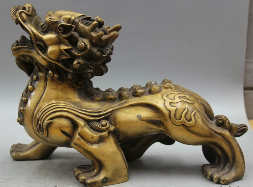 song voge gem S5697 13" Chinese Copper Fengshui Dragon Beast Kylin Chi-lin Qilin Sculpture Statue
song voge gem S5697 13" Chinese Copper Fengshui Dragon Beast Kylin Chi-lin Qilin Sculpture Statue