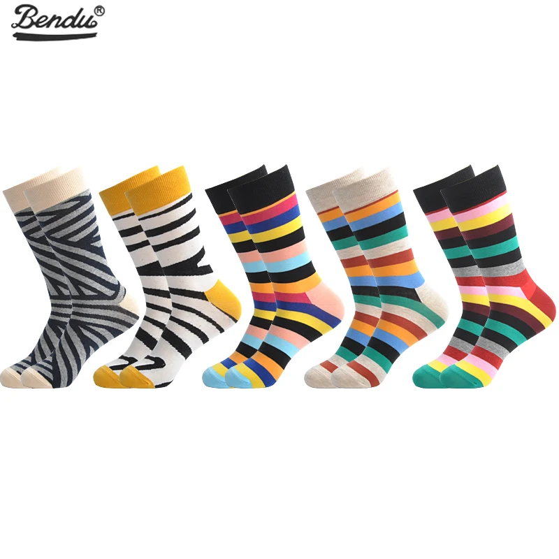 BENDU 5 Pairs/Lot Men's Socks Stripe Fashion Funny Colorful Long Socks Combed Cotton Happy Wedding Socks Casual Business Dress
BENDU 5 Pairs/Lot Men's Socks Stripe Fashion Funny Colorful Long Socks Combed Cotton Happy Wedding Socks Casual Business Dress