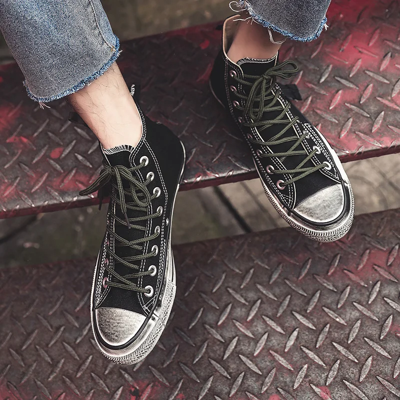 Band New High Top Canvas Shoes Men Sneakers Lace-up Unisex Casual Shoes Classic Retro Style Black High Quality Female zapatillas
Band New High Top Canvas Shoes Men Sneakers Lace-up Unisex Casual Shoes Classic Retro Style Black High Quality Female zapatillas