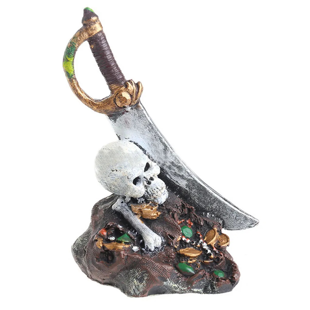 2018 New Aquarium Resin Spooky Pirate Skull With a Knife Ornament Fish Tank Landscape Decoration
2018 New Aquarium Resin Spooky Pirate Skull With a Knife Ornament Fish Tank Landscape Decoration