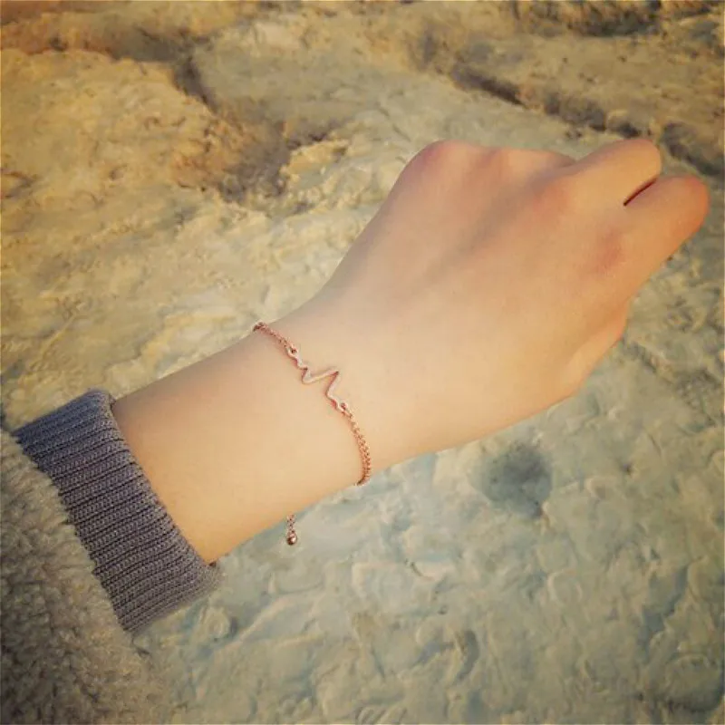 Hot Sale Korean Fashion Hot Simple Waves ECG Heart Rate Lightning Charm Bracelets For Women & Men Jewelry Summer Style Beach
Hot Sale Korean Fashion Hot Simple Waves ECG Heart Rate Lightning Charm Bracelets For Women & Men Jewelry Summer Style Beach
