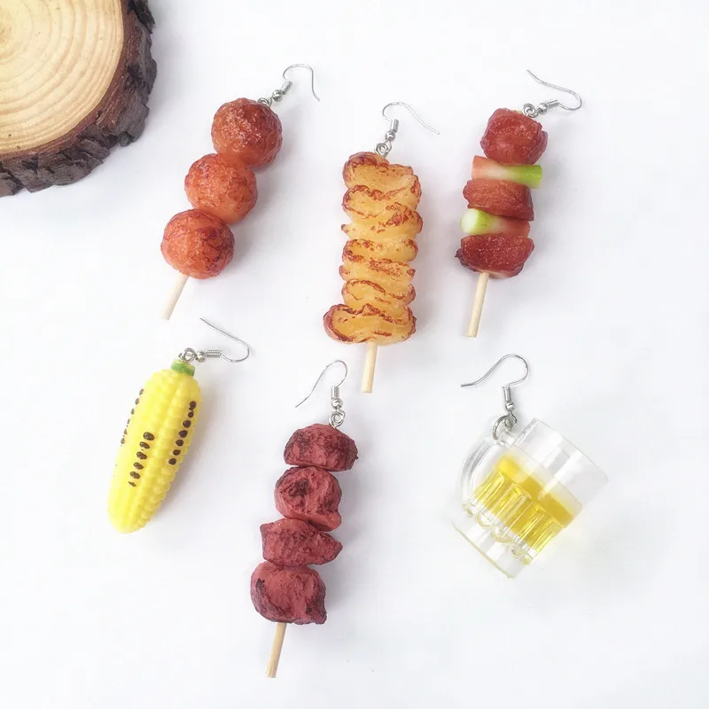 Summer New Food Play Creative Earrings for Girls Women Beer Barbecue Corn Roast Asymmetry Cool Drop Dangle Ear Jewelry Gift
Summer New Food Play Creative Earrings for Girls Women Beer Barbecue Corn Roast Asymmetry Cool Drop Dangle Ear Jewelry Gift