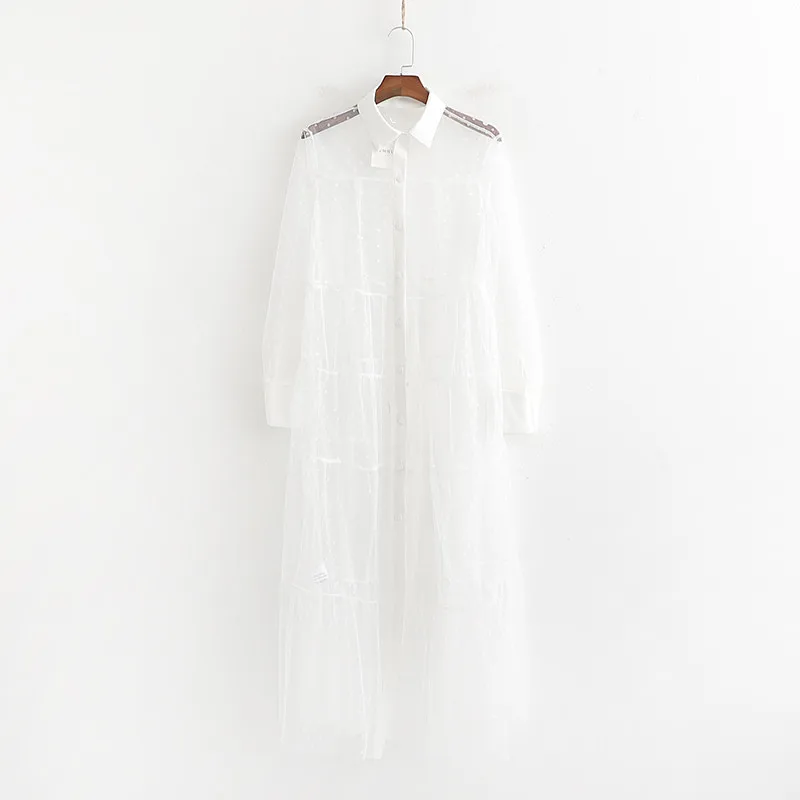 Women White Polka Dot Long Dress Shirt Sexy Transparent Blouse See Through Sheer Summer Beach Top
Women White Polka Dot Long Dress Shirt Sexy Transparent Blouse See Through Sheer Summer Beach Top