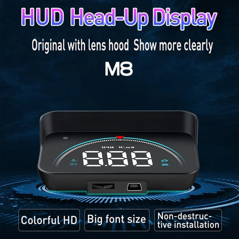 Universal M6 M8 Car HUD Head Up Display Overspeed Windshield Warning Voltage Alarm System Car Electronic Accessories Car-styling
Universal M6 M8 Car HUD Head Up Display Overspeed Windshield Warning Voltage Alarm System Car Electronic Accessories Car-styling