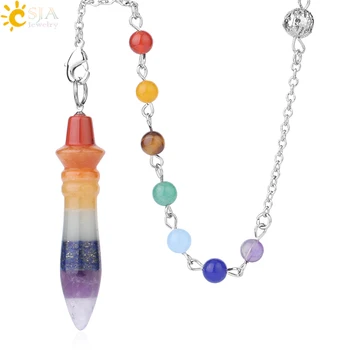 CSJA New Arrival 7 Chakra Pendulum Natural Stones Reiki Healing Pendants for Dowsing Divination Women Men Hot Sale Jewelry F932
CSJA New Arrival 7 Chakra Pendulum Natural Stones Reiki Healing Pendants for Dowsing Divination Women Men Hot Sale Jewelry F932