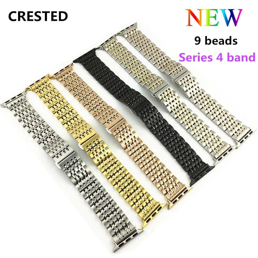 

CRESTED 316L Stainless Steel strap For Apple Watch band series 4 44mm 40mm correa iwatch 3 2 1 42mm 38mm wristband bracelet belt