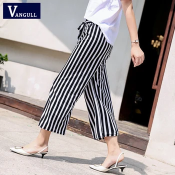 2019 Summer Korean version Casual Women Chiffon Striped Pants Elastic Wide Leg Pants High Waist Sashes Loose Thin Female Pants
2019 Summer Korean version Casual Women Chiffon Striped Pants Elastic Wide Leg Pants High Waist Sashes Loose Thin Female Pants