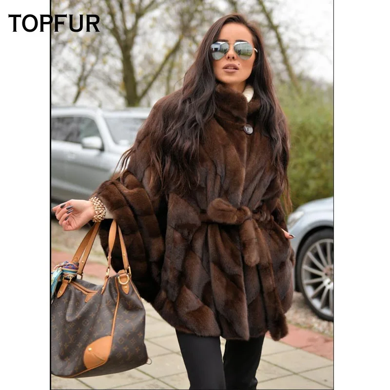 TOPFUR 2018 Coming Real Mink Fur Coat Women With Belt Diagonal Stripes Bat Type Mink Fur Jacket Most Popular Fashion Fur Outwear
TOPFUR 2018 Coming Real Mink Fur Coat Women With Belt Diagonal Stripes Bat Type Mink Fur Jacket Most Popular Fashion Fur Outwear