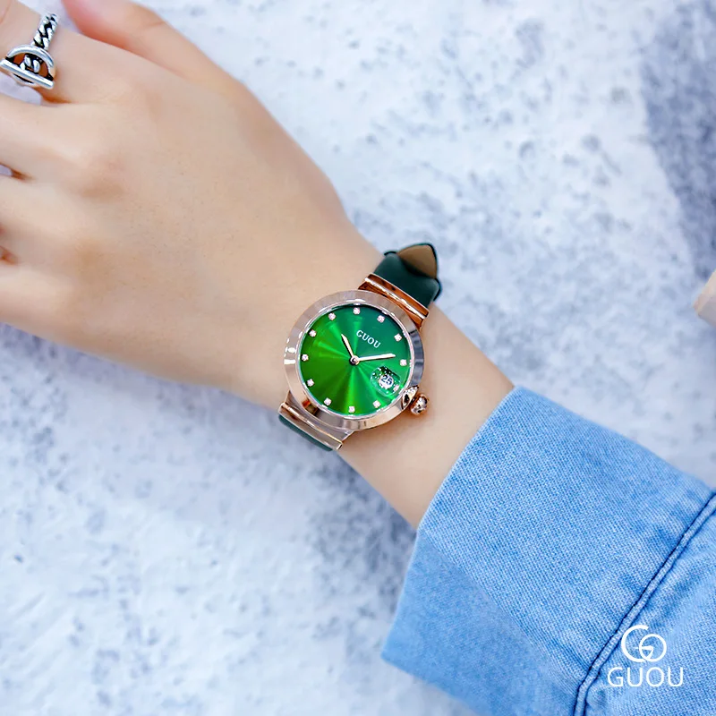 Luxury Crystal Women's Watch Genuine Leather Calendar Ladies Dress Casual Wristwatch Female Elegant Watches Clock reloj mujer
Luxury Crystal Women's Watch Genuine Leather Calendar Ladies Dress Casual Wristwatch Female Elegant Watches Clock reloj mujer