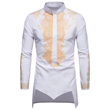 Middle East Men Bronzing Totem Stand Collar Long Sleeve Irregular Hem Robe Shirt 2019
Middle East Men Bronzing Totem Stand Collar Long Sleeve Irregular Hem Robe Shirt 2019