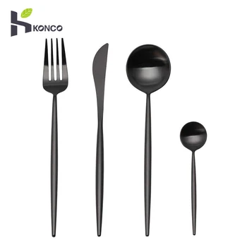 KONCO Black Tableware Sets, Stainless Steel Cutlery Utensils Sets, 4 Pieces Flatware Set with Knife Fork Spoon, Dinnerware Sets
KONCO Black Tableware Sets, Stainless Steel Cutlery Utensils Sets, 4 Pieces Flatware Set with Knife Fork Spoon, Dinnerware Sets