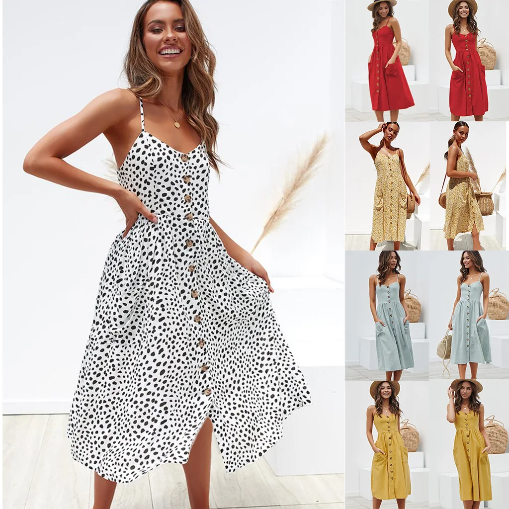 Vestidos Elegantes 2019 summer dress new V-neck sling strapless single-breasted pocket fashion design Red Yellow dress
Vestidos Elegantes 2019 summer dress new V-neck sling strapless single-breasted pocket fashion design Red Yellow dress