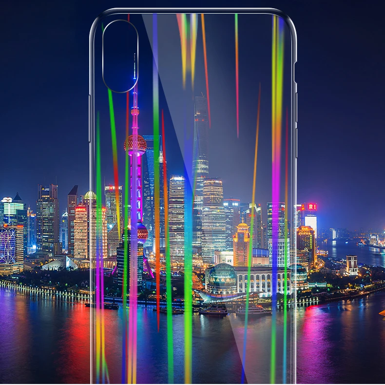 Transparent Glass Aurora Cover Case On The For Iphone 7 8 7Plus 8 Plus Protective Glass For IPhone X XS Max XR Screen Protector (11)
