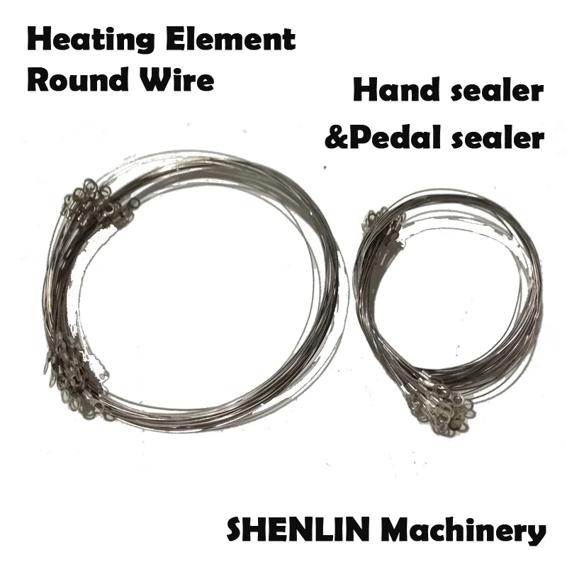 Round Heating wire heater element of pedal sealer, electric resistant wire of sealing machine 3mm*0.1mm, wire packaging sealer
Round Heating wire heater element of pedal sealer, electric resistant wire of sealing machine 3mm*0.1mm, wire packaging sealer